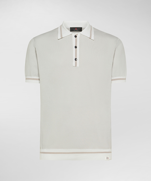 Cotton knit polo shirt with contrasting details - Peuterey