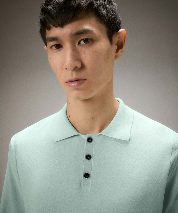 Classic garment-dyed cotton knit polo shirt - Peuterey