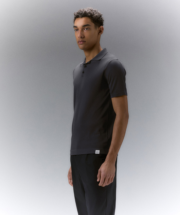 Classic garment-dyed cotton knit polo shirt - Peuterey