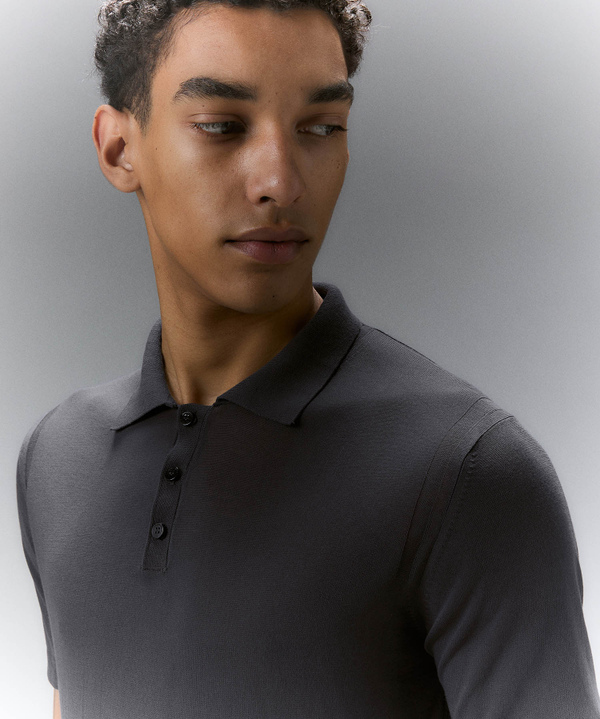 Classic garment-dyed cotton knit polo shirt - Peuterey