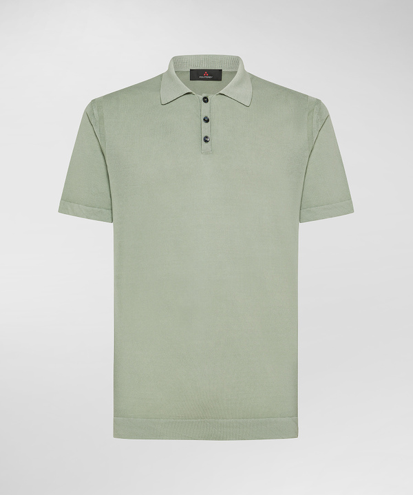 Polo classica in tricot di cotone, tinto capo - Peuterey