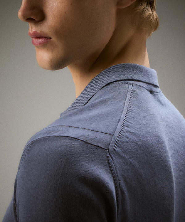 Classic garment-dyed cotton knit polo shirt - Peuterey