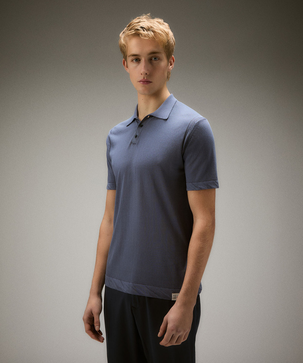 Classic garment-dyed cotton knit polo shirt - Peuterey