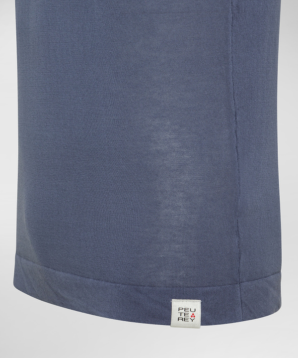 Classic garment-dyed cotton knit polo shirt - Peuterey