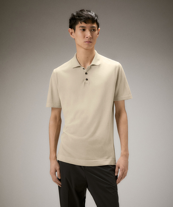 Polo classica in tricot di cotone, tinto capo - Peuterey