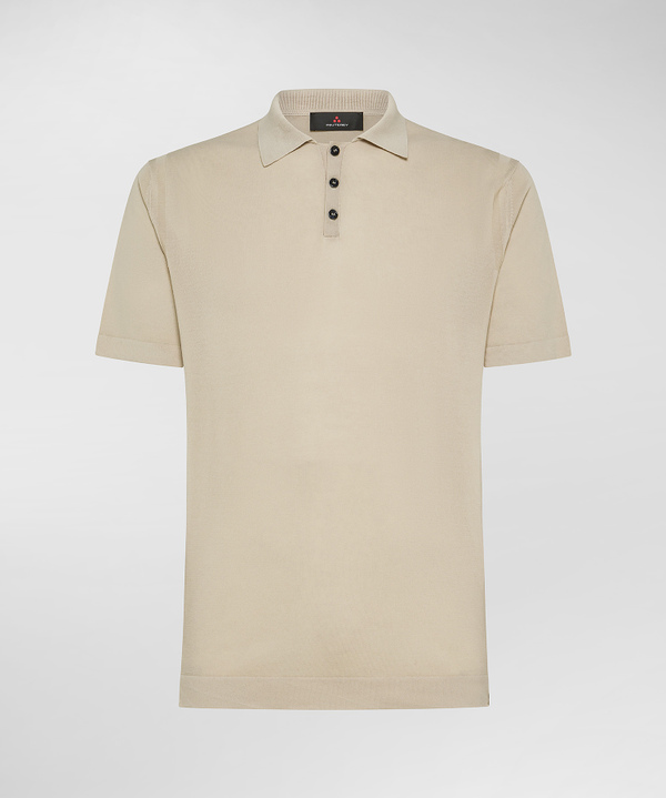 Polo classica in tricot di cotone, tinto capo - Peuterey