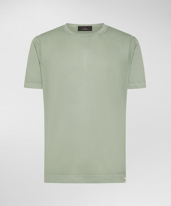 T-shirt in tricot di cotone tinto capo - Peuterey