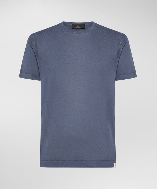 T-shirt in tricot di cotone tinto capo - Peuterey