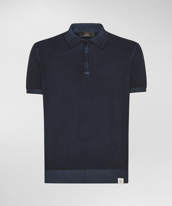 Stückgefärbtes Poloshirt aus Baumwolltrikot - Peuterey