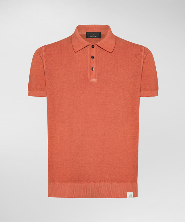 Stückgefärbtes Poloshirt aus Baumwolltrikot - Peuterey