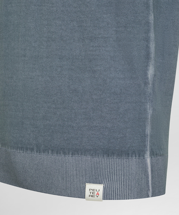 Garment-dyed cotton knit polo shirt - Peuterey