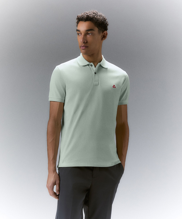 Cotton pique polo shirt with embroidered logo - Peuterey