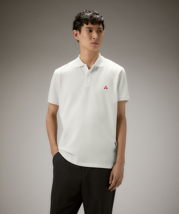 Cotton pique polo shirt with embroidered logo - Peuterey