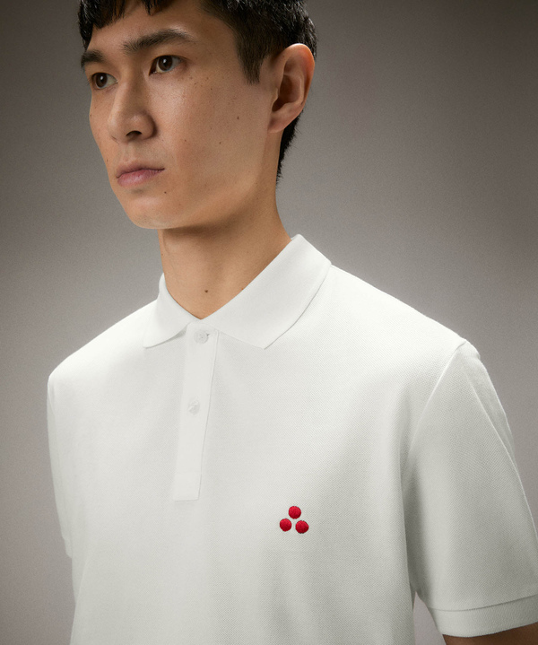 Cotton pique polo shirt with embroidered logo - Peuterey