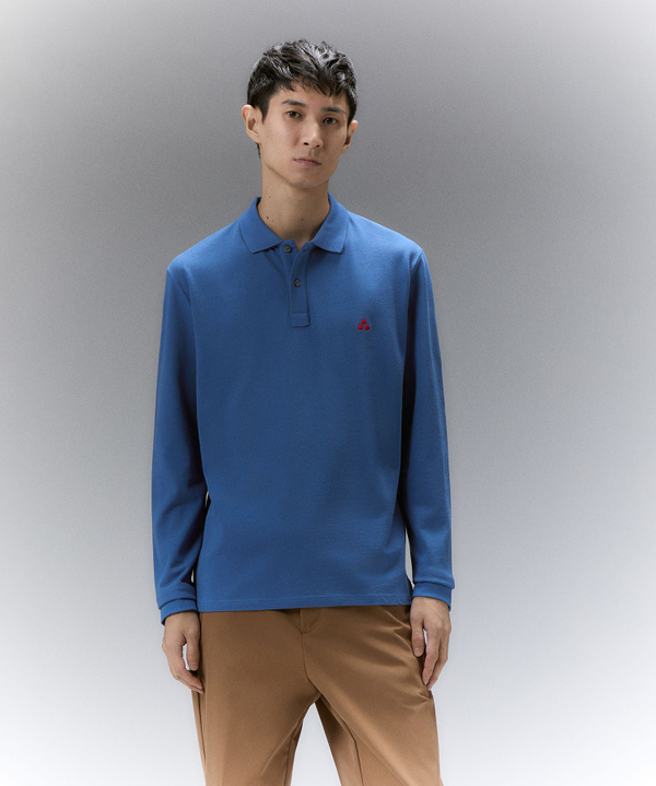 Langärmeliges Poloshirt aus Baumwoll-Piqué - Peuterey