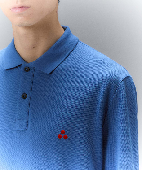 Langärmeliges Poloshirt aus Baumwoll-Piqué - Peuterey