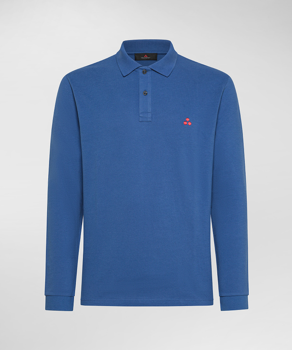 Langärmeliges Poloshirt aus Baumwoll-Piqué - Peuterey