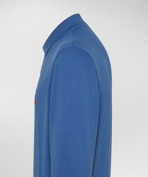 Langärmeliges Poloshirt aus Baumwoll-Piqué - Peuterey