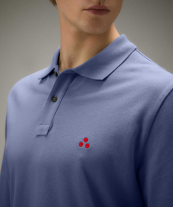 Langärmeliges Poloshirt aus Baumwoll-Piqué - Peuterey