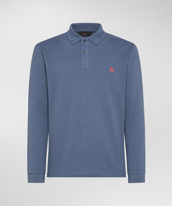 Langärmeliges Poloshirt aus Baumwoll-Piqué - Peuterey