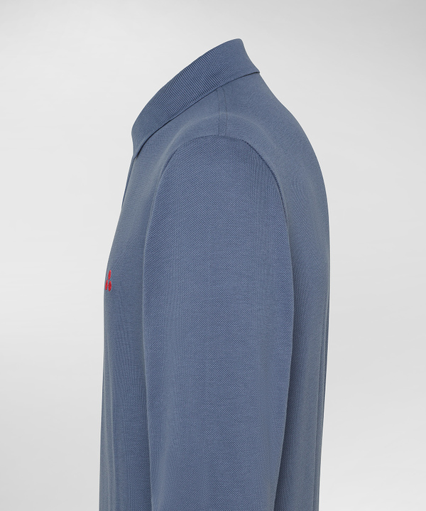 Langärmeliges Poloshirt aus Baumwoll-Piqué - Peuterey