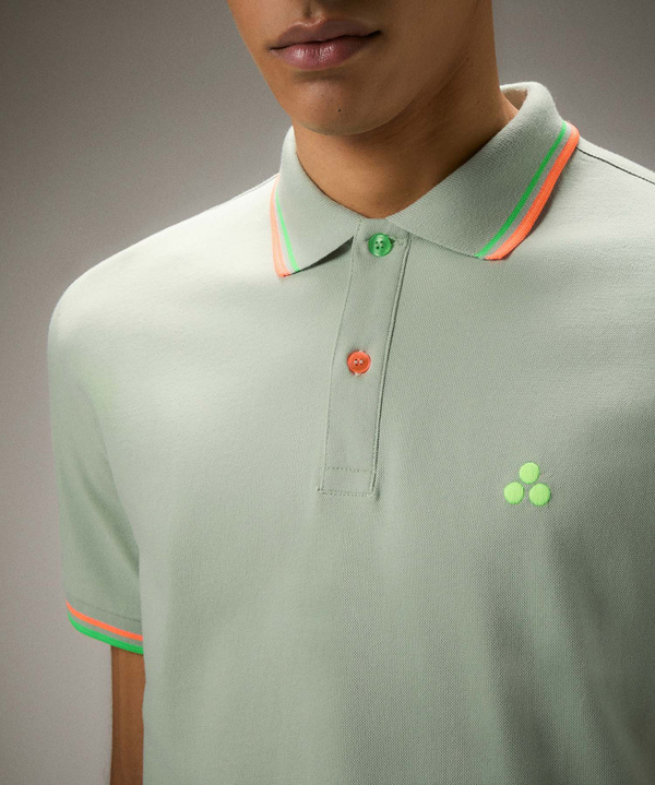 Poloshirt aus Baumwoll-Stretch-Piqué mit Neondetails - Peuterey