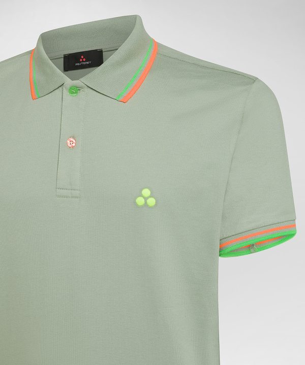Poloshirt aus Baumwoll-Stretch-Piqué mit Neondetails - Peuterey