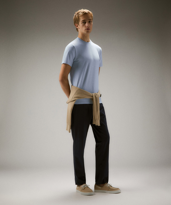 T-Shirt aus Baumwoll-Stretch-Piqué mit Seide - Peuterey