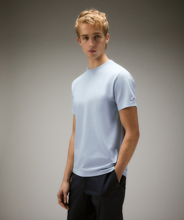 T-Shirt aus Baumwoll-Stretch-Piqué mit Seide - Peuterey