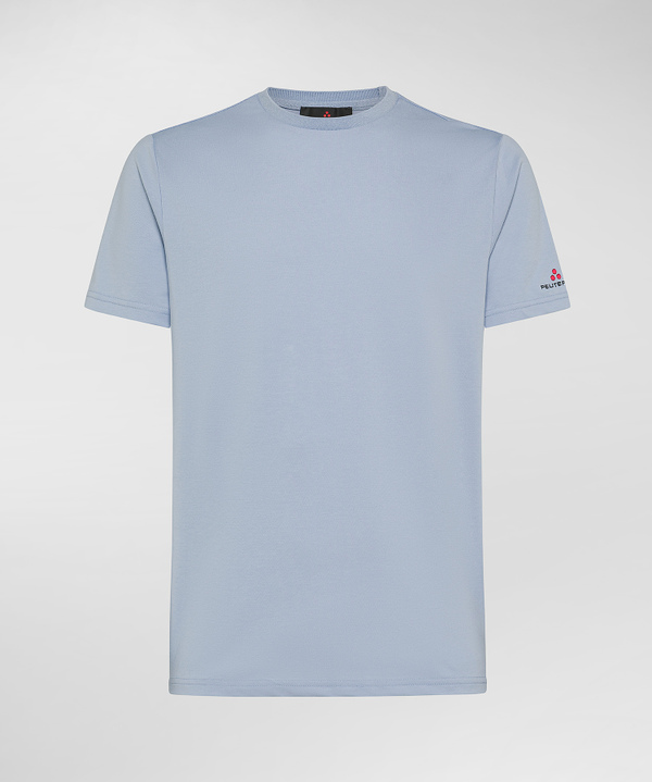T-Shirt aus Baumwoll-Stretch-Piqué mit Seide - Peuterey