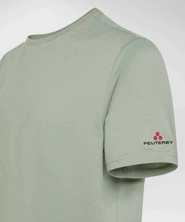 T-Shirt aus Baumwoll-Stretch-Piqué mit Seide - Peuterey
