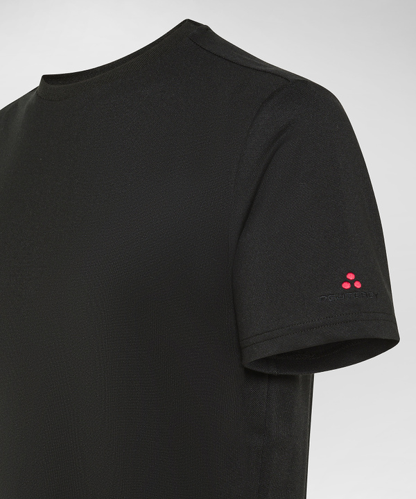 T-Shirt aus Baumwoll-Stretch-Piqué mit Seide - Peuterey