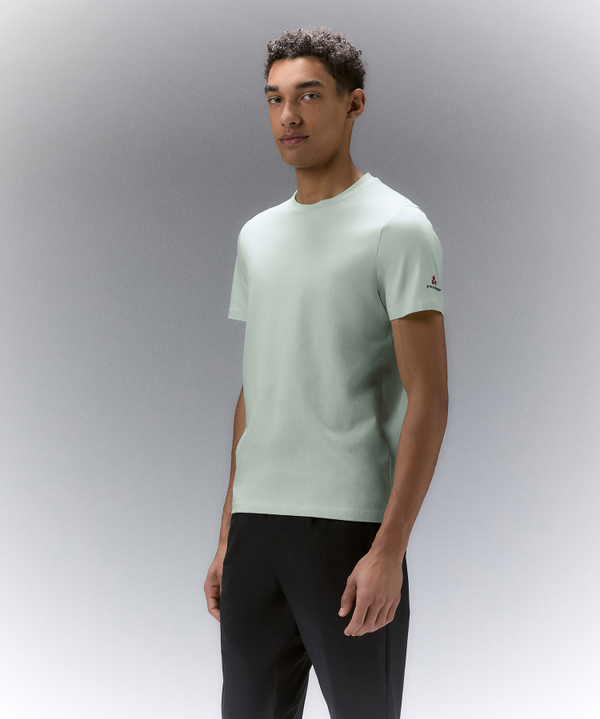 T-Shirt aus Baumwoll-Stretch mit Logodruck - Peuterey