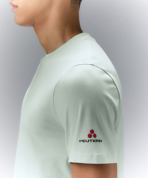 T-Shirt aus Baumwoll-Stretch mit Logodruck - Peuterey