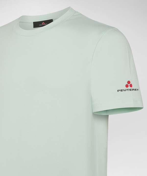 T-Shirt aus Baumwoll-Stretch mit Logodruck - Peuterey