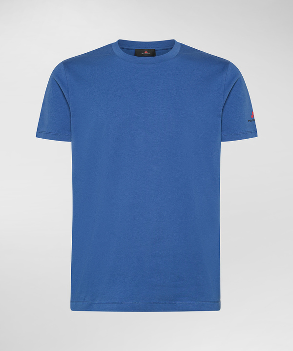 Stretch cotton t-shirt with printed logo - Peuterey