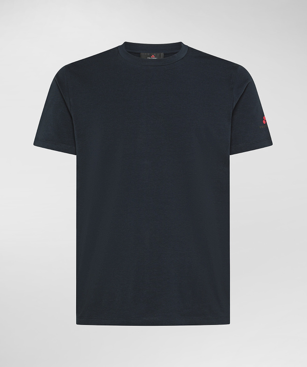 T-Shirt aus Baumwoll-Stretch mit Logodruck - Peuterey