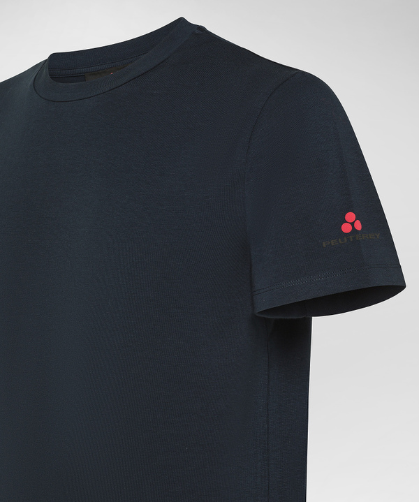 T-Shirt aus Baumwoll-Stretch mit Logodruck - Peuterey