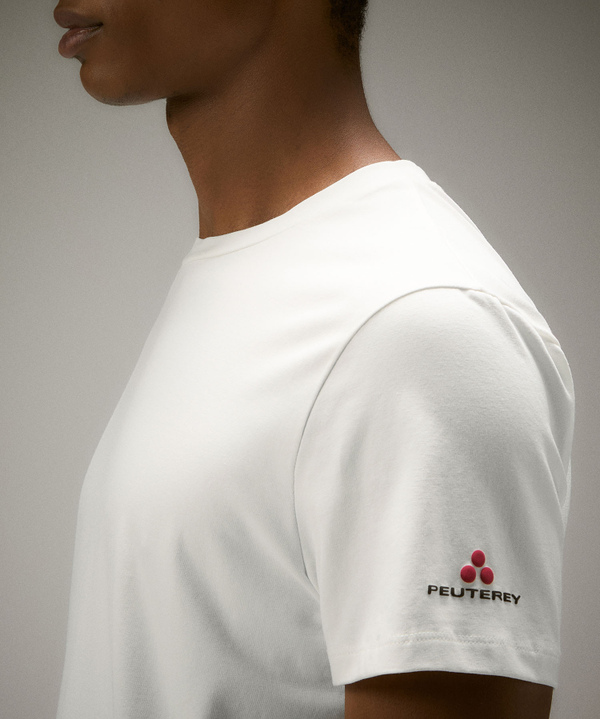 T-shirt in cotone stretch e logo stampato - Peuterey