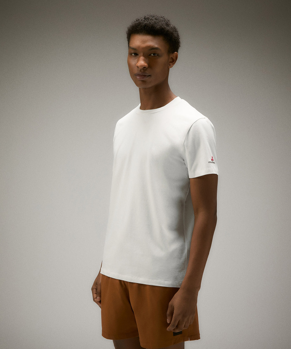T-shirt in cotone stretch e logo stampato - Peuterey