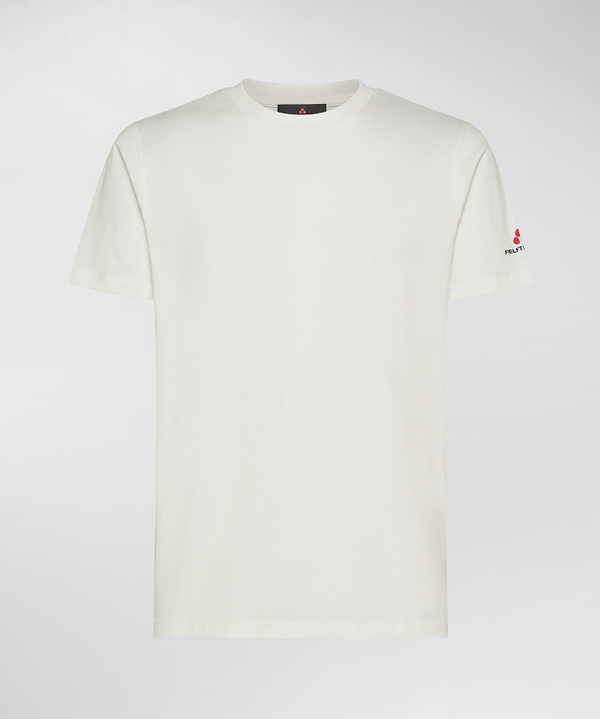 T-shirt in cotone stretch e logo stampato - Peuterey