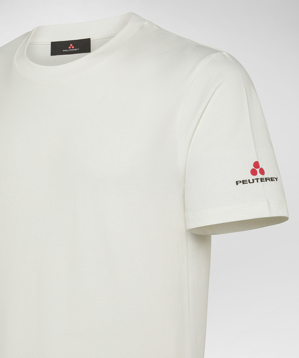 T-shirt in cotone stretch e logo stampato - Peuterey