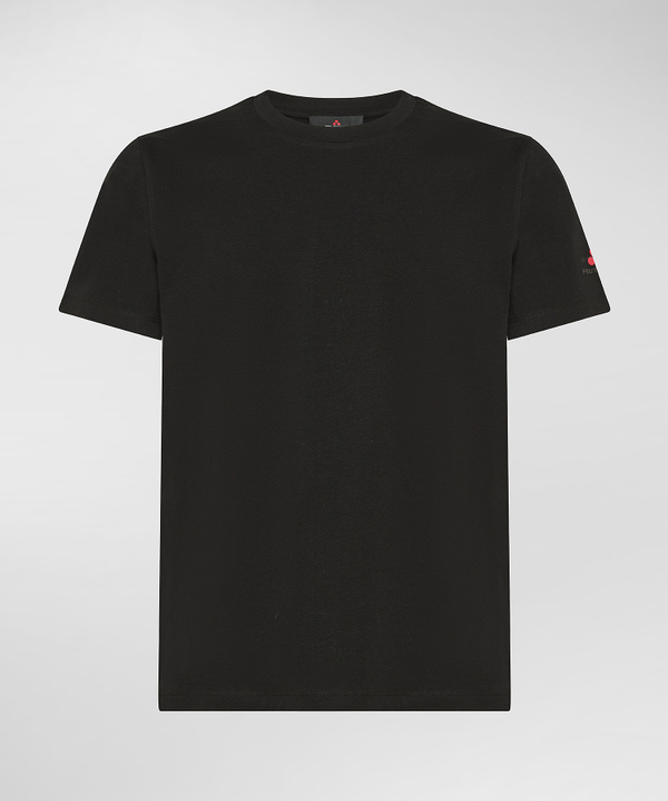 T-Shirt aus Baumwoll-Stretch mit Logodruck - Peuterey