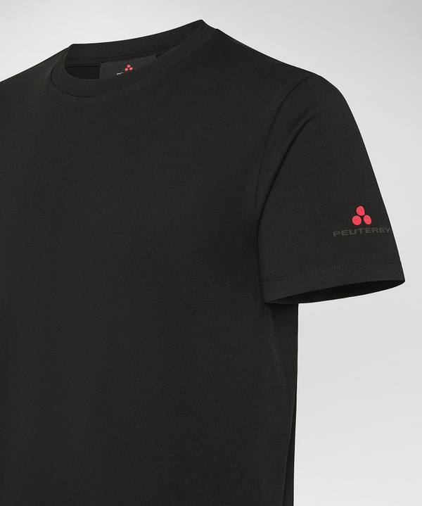 T-Shirt aus Baumwoll-Stretch mit Logodruck - Peuterey