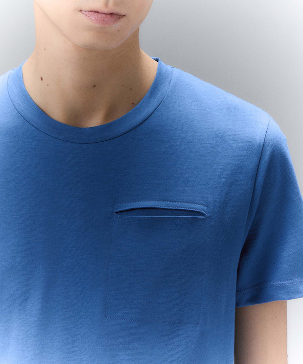 T-shirt con taschino in cotone fiammato - Peuterey