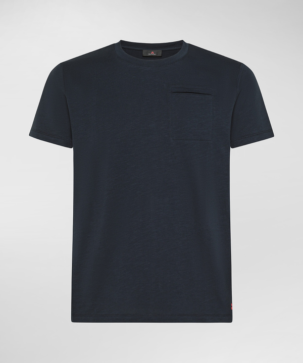 Slub cotton t-shirt with chest pocket - Peuterey