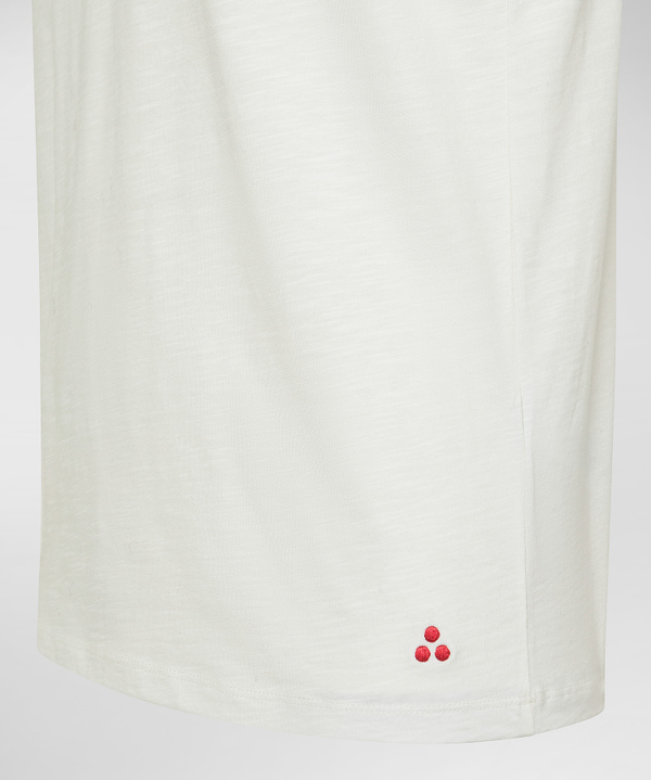 T-Shirt mit Brusttasche aus geflammter Baumwolle - Peuterey