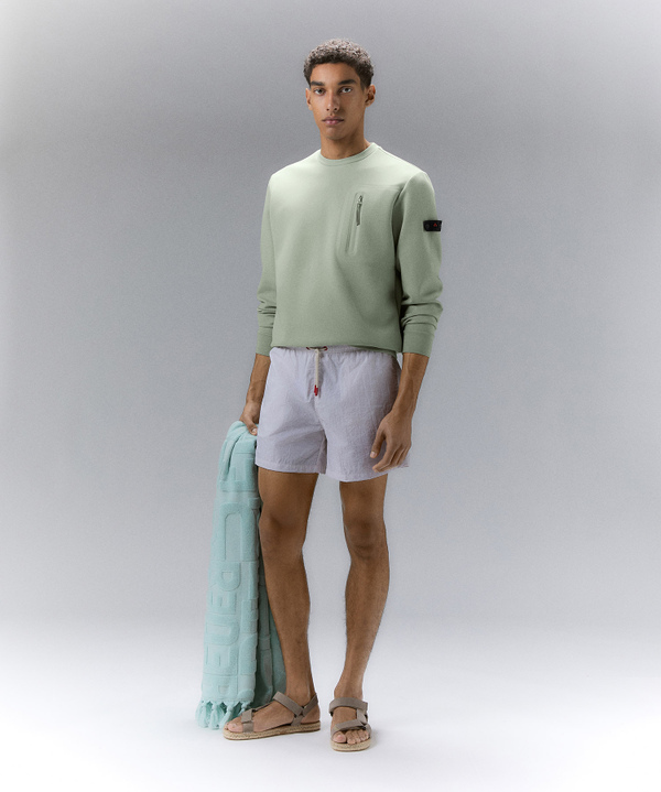 Crewneck sweatshirt with breast pocket and piping - Peuterey