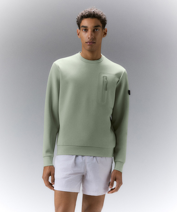 Crewneck sweatshirt with breast pocket and piping - Peuterey