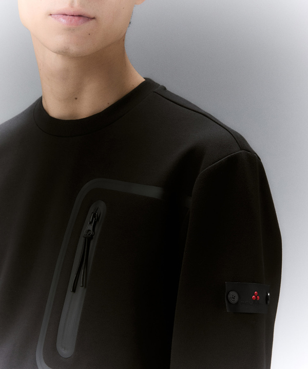 Crewneck sweatshirt with breast pocket and piping - Peuterey